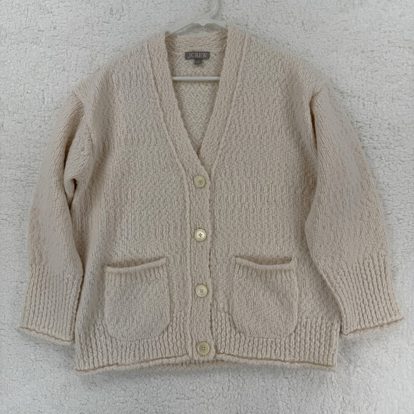 J.CREW Sweaters - J Crew Sweater Womens Small Beige Alpaca Wool Blend Button Cardigan Pockets‎